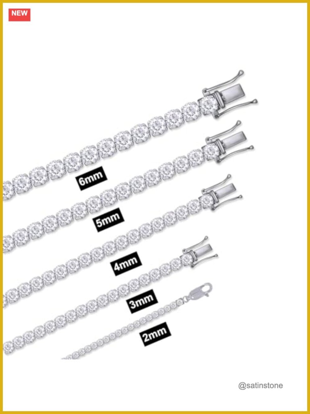 14K White Gold Over Sterling Silver Tennis Bracelet 2.45 Ct Moissanite Diamond